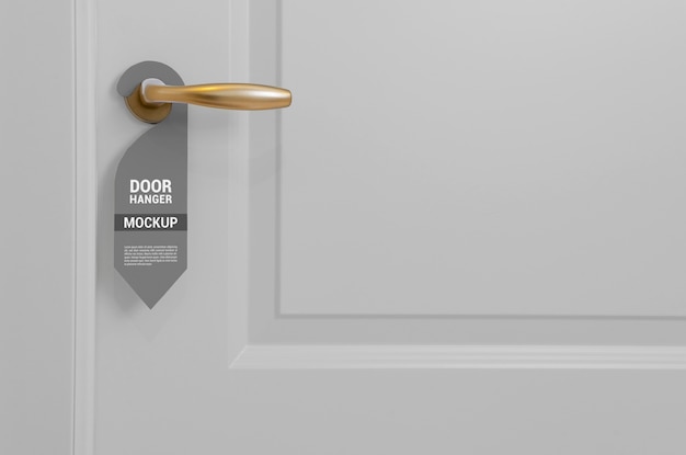 PSD close up on door hanger mockup