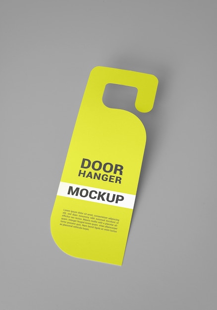 Close up on door hanger mockup