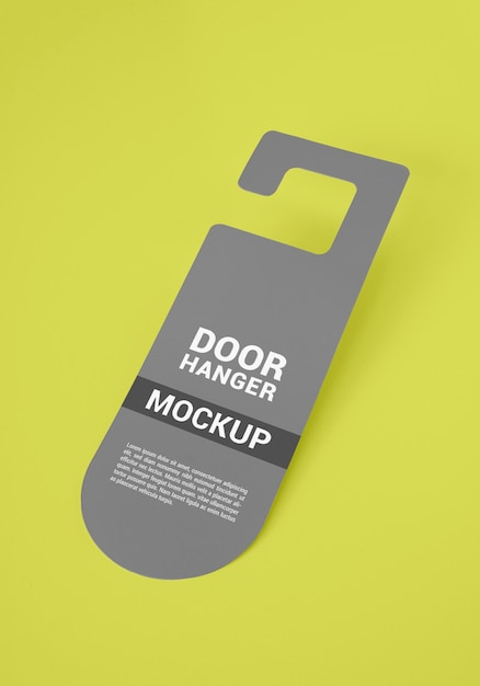 PSD close up on door hanger mockup