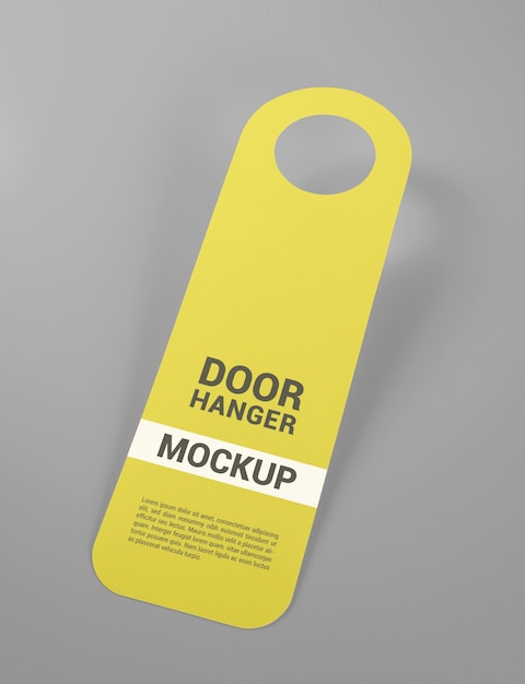 Close up on door hanger mockup