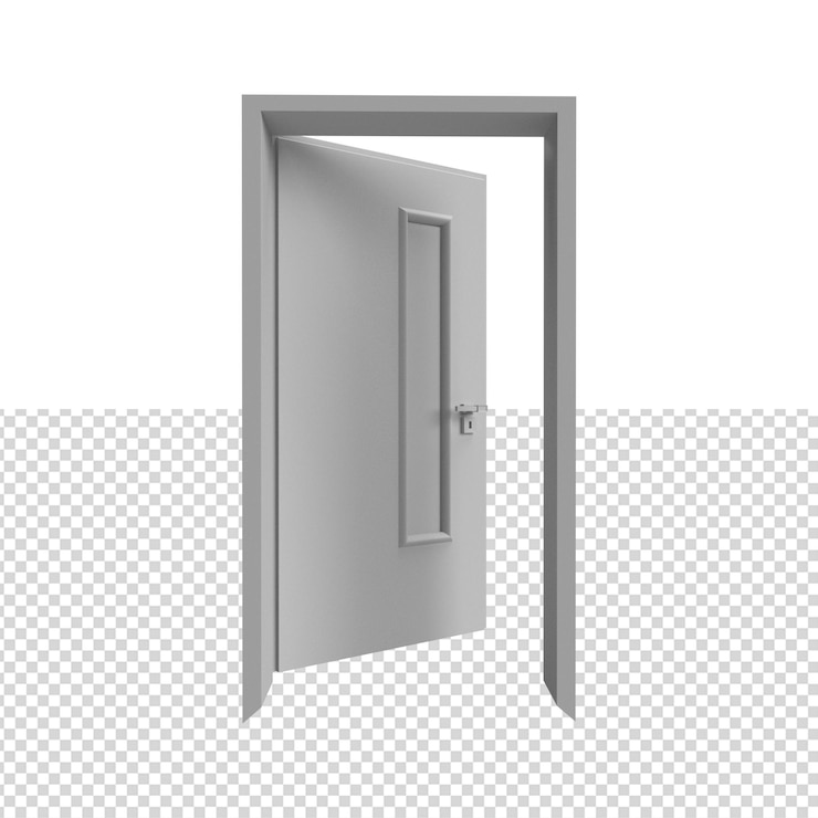 PSD close up on door isolated