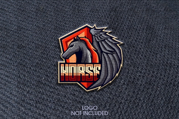 PSD close up on embroidery logo mockup on cloth