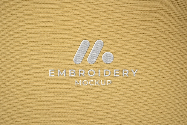 Close-up of embroidery mock-up of shirt fabric