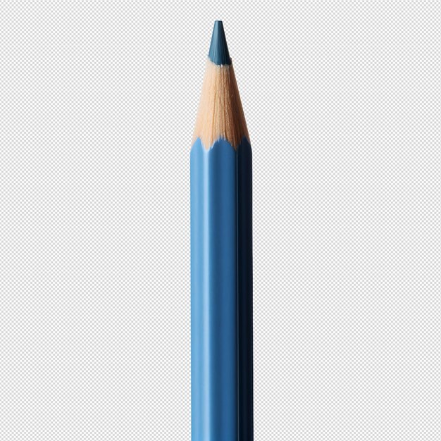 PSD close-up en top view van blauw potlood zonder achtergrond