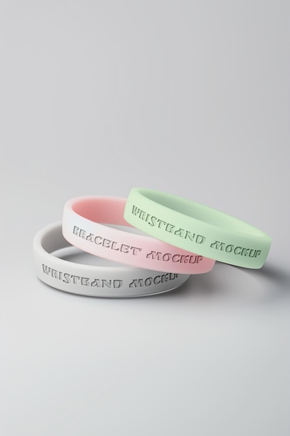 PSD close up on entrance bracelet ticket mockup