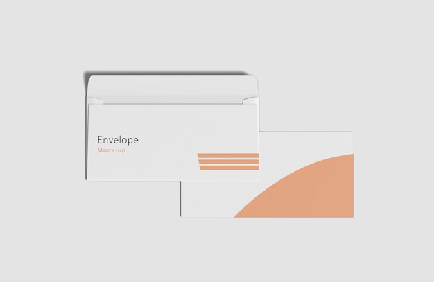 Close up on envelope mockup isolated