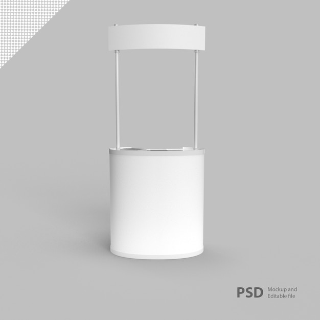 PSD close up on exhibition booth isolated