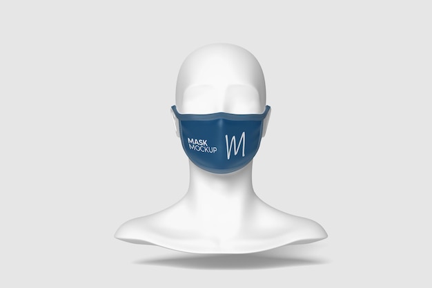 Close up on face mask mockup isolated