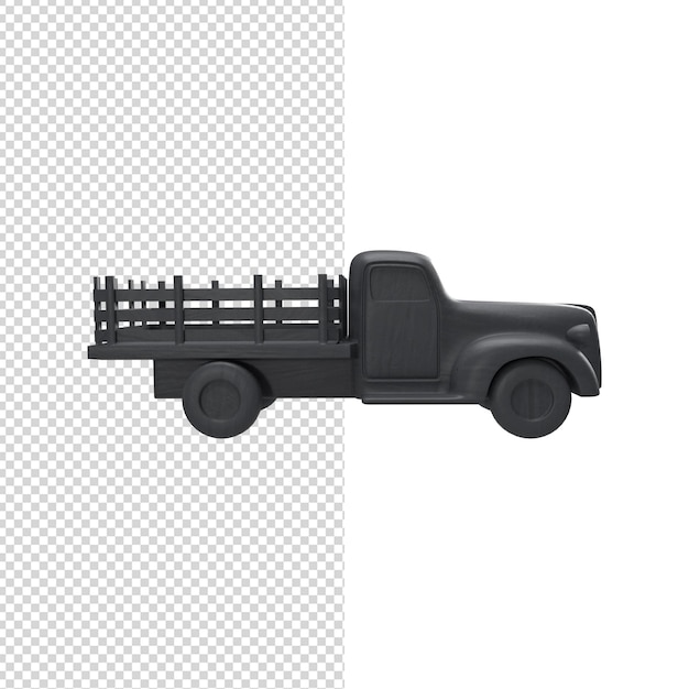 Close up on farm truck isolated premium psd