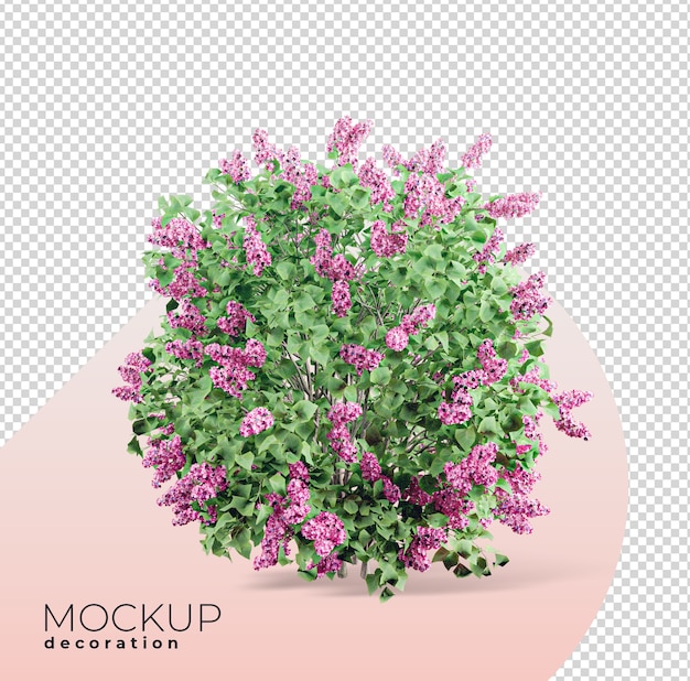 PSD chiuda in su sul fiore in vaso interno 3d mockup