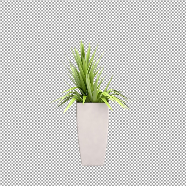 Close up on flower in a vase 3d rendering