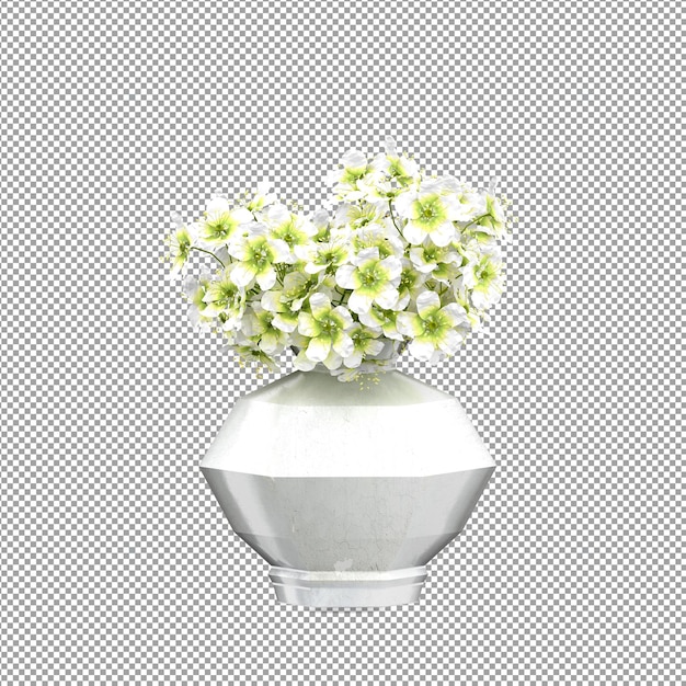 PSD close up on flower in a vase 3d rendering