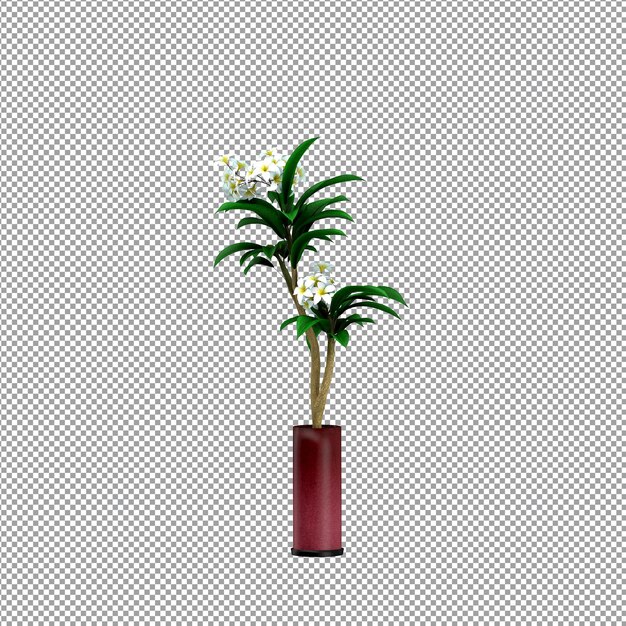 Close up on flower in a vase 3d rendering