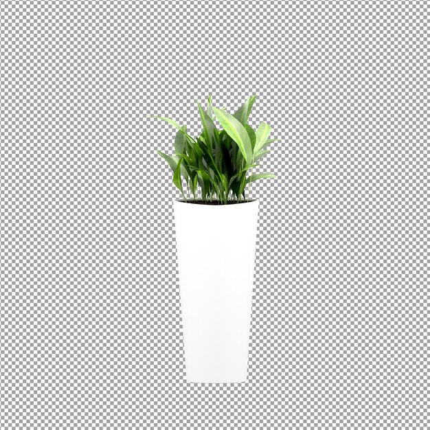 PSD primo piano su un fiore in un vaso 3d rendering