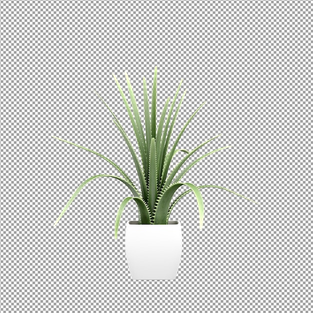Primo piano su un fiore in un vaso 3d rendering