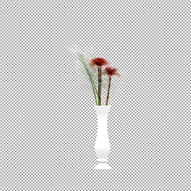 PSD close up on flower in a vase 3d rendering