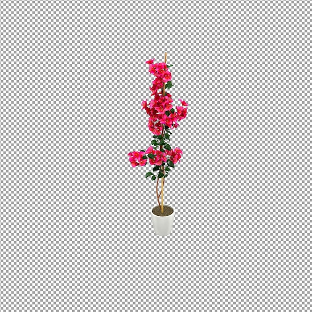 PSD close up on flower in a vase in 3d rendering