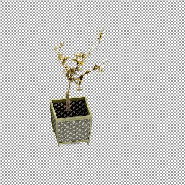 PSD close up on flower in a vase in 3d rendering