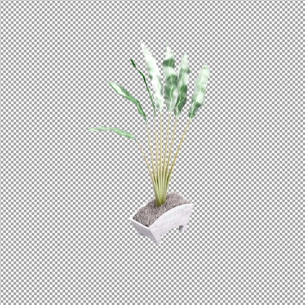 Close up on flower in a vase in 3d rendering