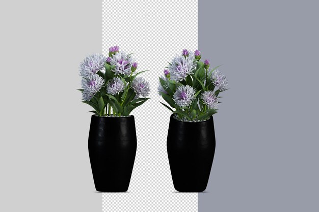 PSD close up on flowers in vase interior 3d