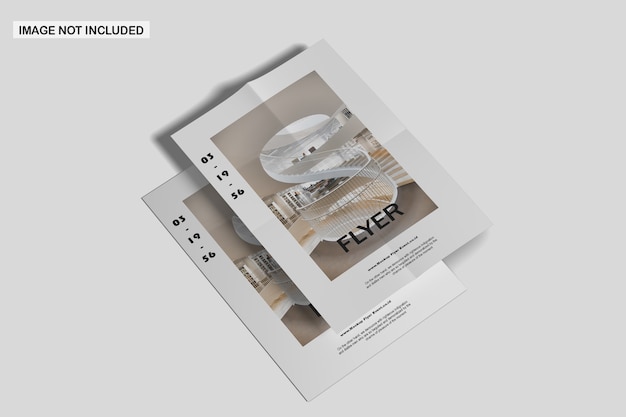 Close up on Flyer Mockup Isolated