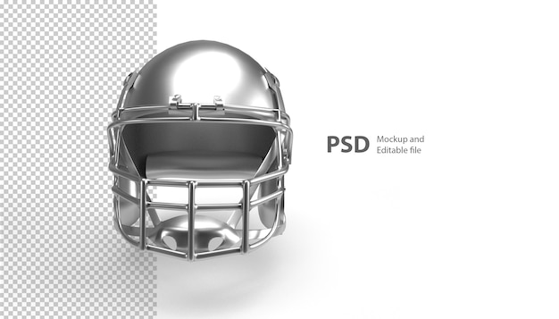 Primo piano sul casco da football isolato nel rendering 3d