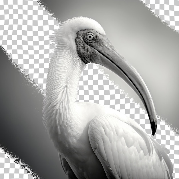 PSD close-up foto van een transparante achtergrond van een witte ibis