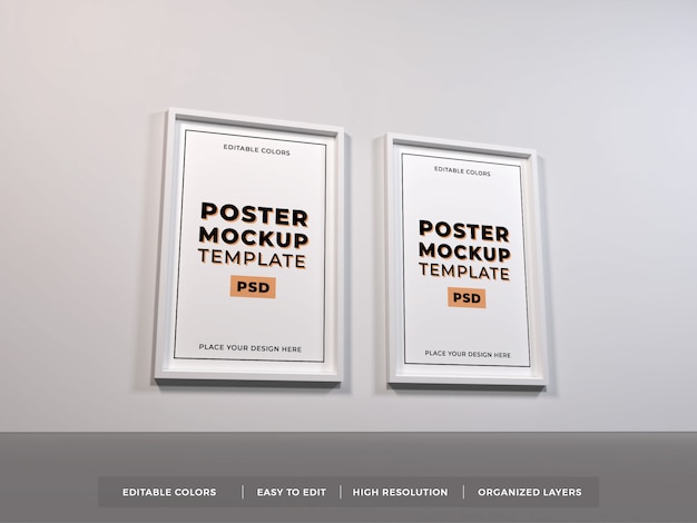 Primo piano su frame poster mockup