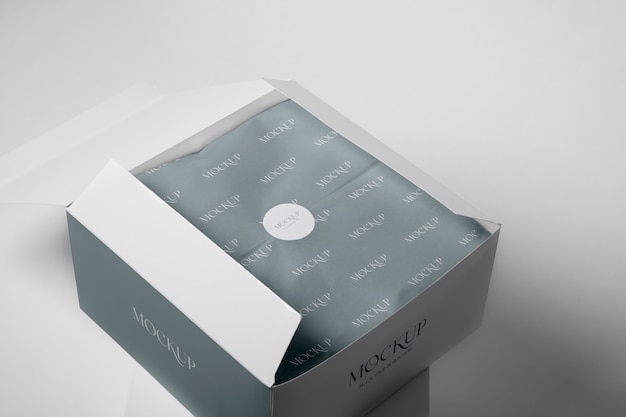 PSD close up on gift box mockup design