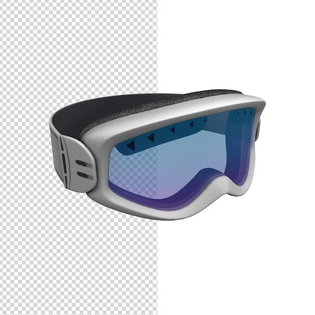 PSD close up on goggles 3d isolated premium ps