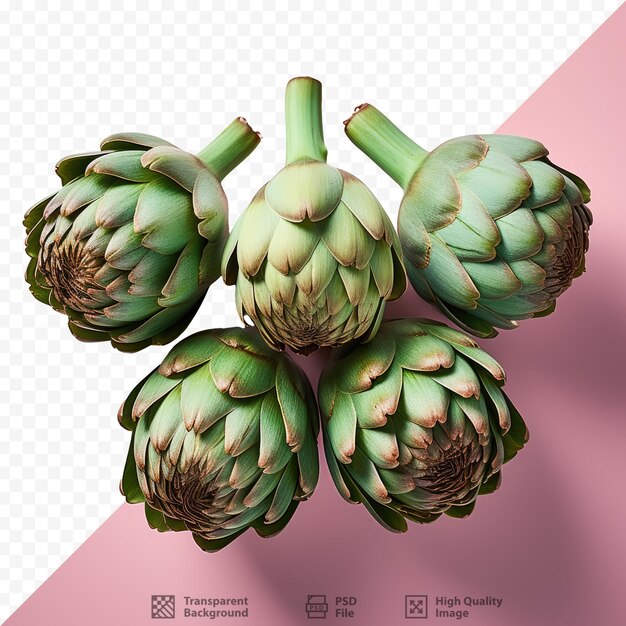 PSD close up of grouped artichokes