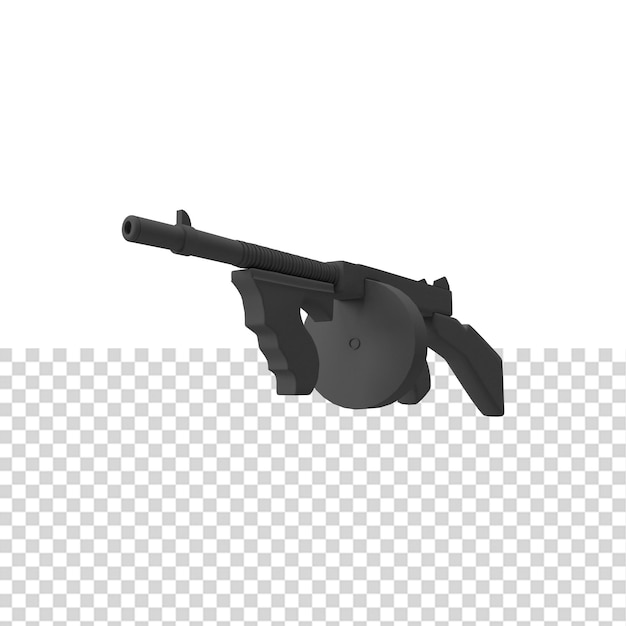 PSD close up on gun isolated