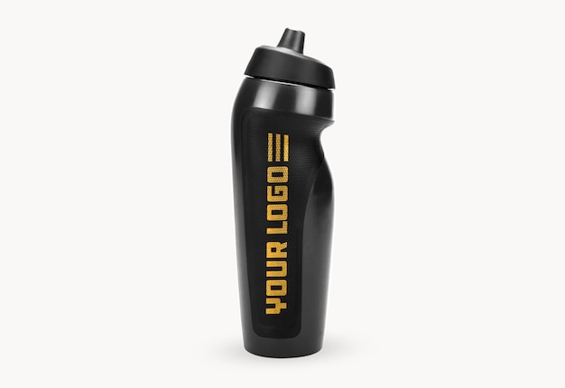 Close up on gym sports bottle mockup isolated