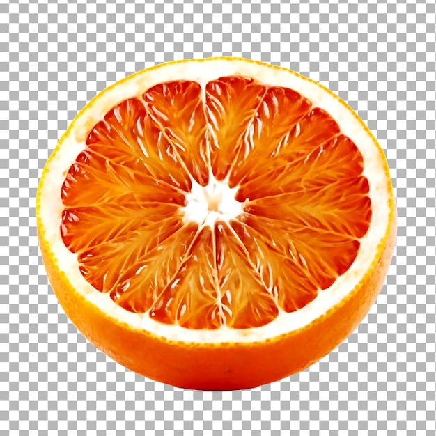 PSD a close up of half orange isolated on a transparent background