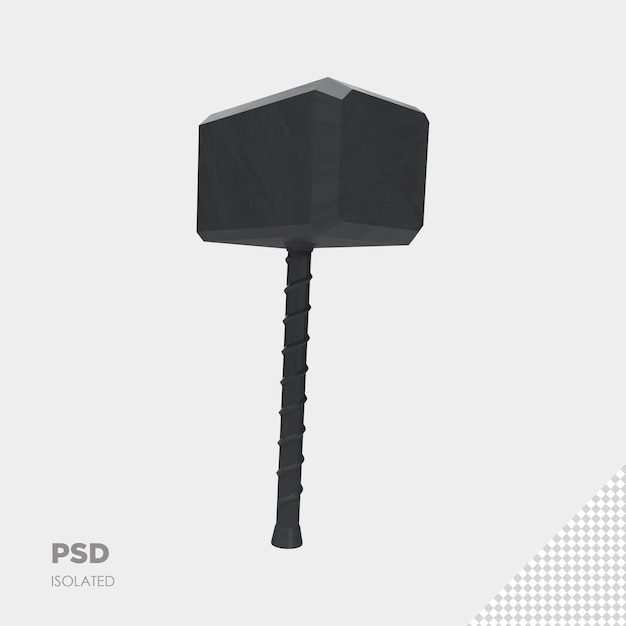 Close up on hammer 3d isolated premium psd