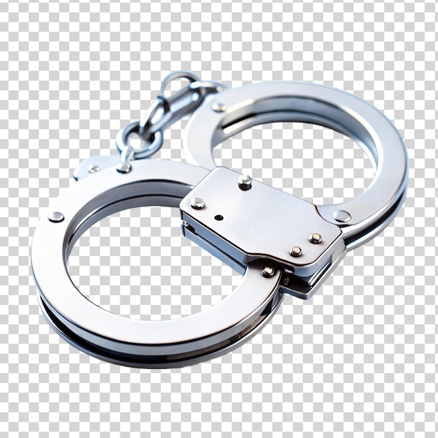 PSD close up handcuffs isolated on transparent background