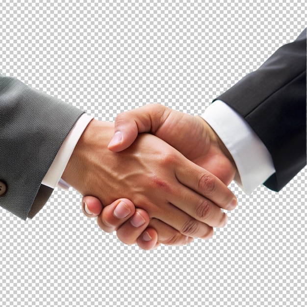 a close up of a handshake white background