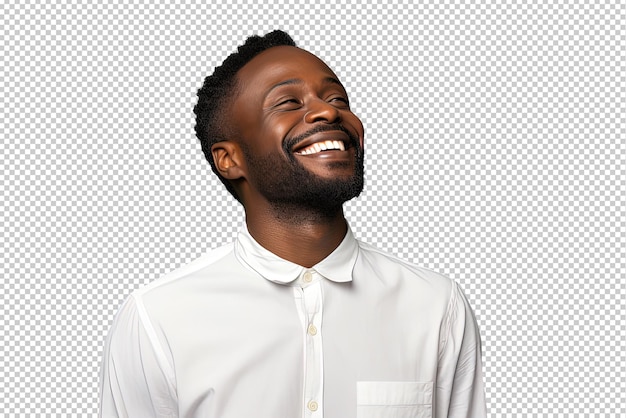 PSD close up of a happy african man