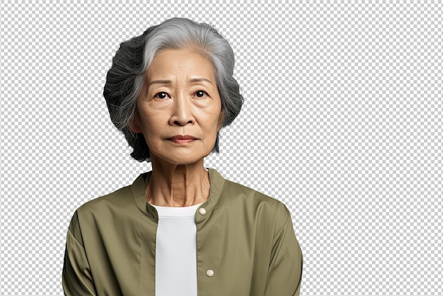 PSD close up of a happy old asian woman