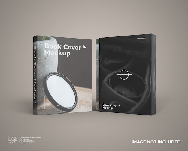 Primo piano sul mockup del libro con copertina rigida