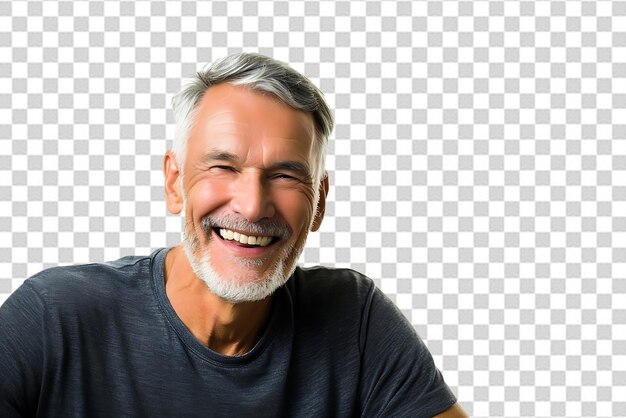 close up headshot of aged man on isolated background