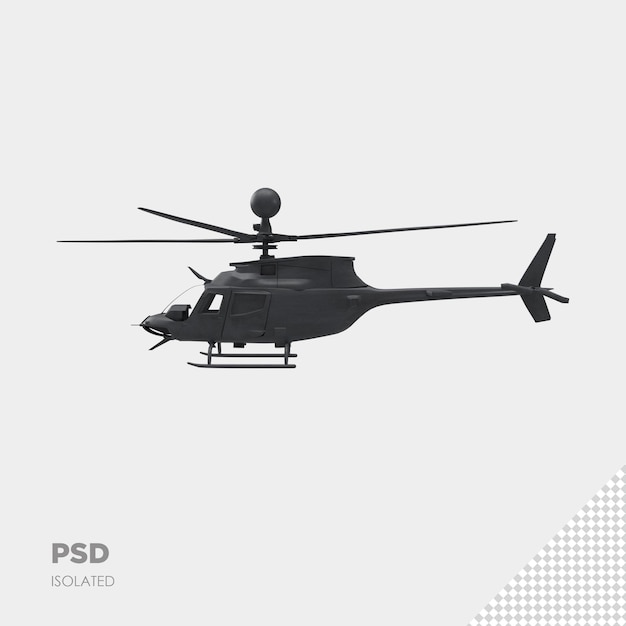 PSD close up on helicopte 3d isolated premium psd