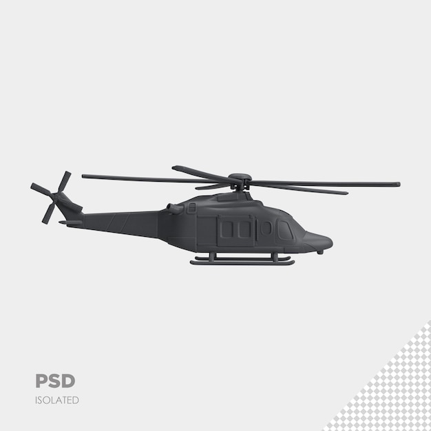 close up on helicopte 3d isolated premium psd