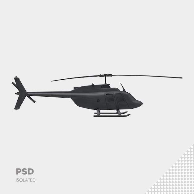 close up on helicopte 3d isolated premium psd