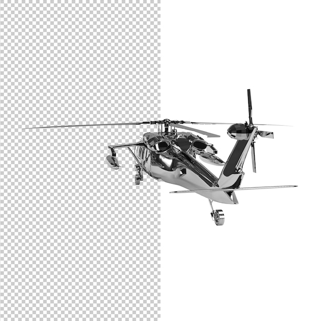 PSD close up on helicopter isolated