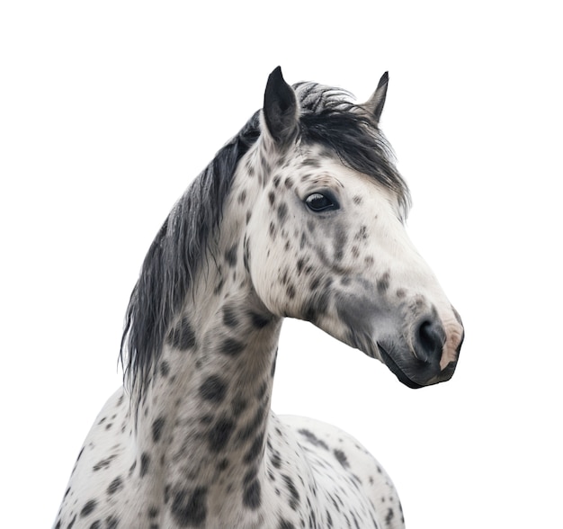 PSD close up on horse isolated