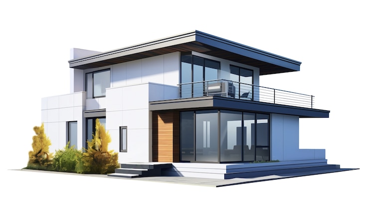 PSD close up house isolated
