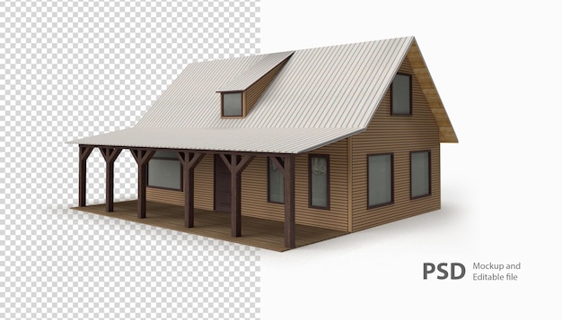 Close up on a house rendering isolated