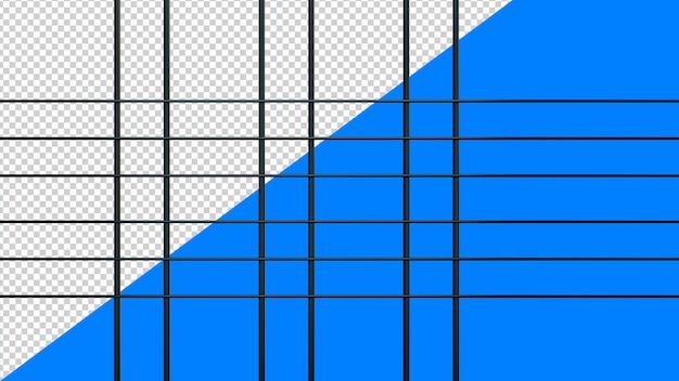 PSD chiudere le sbarre di ferro o la grata metallica sulla finestra o sull'illustrazione 3d della cella di prigione