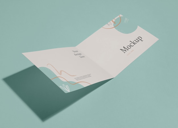 PSD close up on isolated brochure mockup